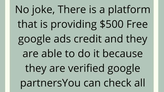 $500 Free google ads credit