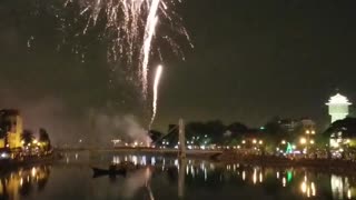 Firework Display in Night .