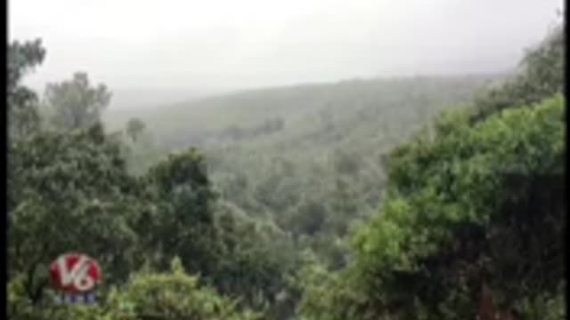 Rains Effect _ Waterlogging On Roads At Nallamala Forest Areas