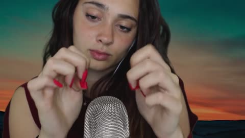 ASMR Touching Face- Tongue Clicking