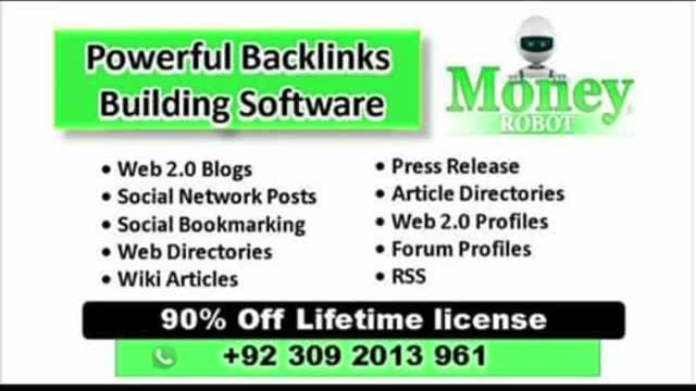 Money Robot backlinks Maker ,Seo software