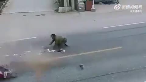 Lucky Biker Unharmed