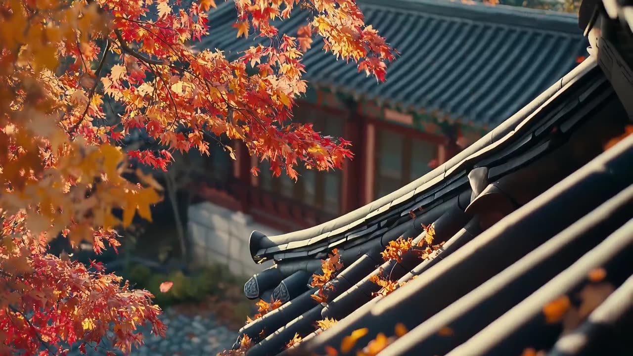 Fall. Korean palaces. Create with Kling Professional Mode.