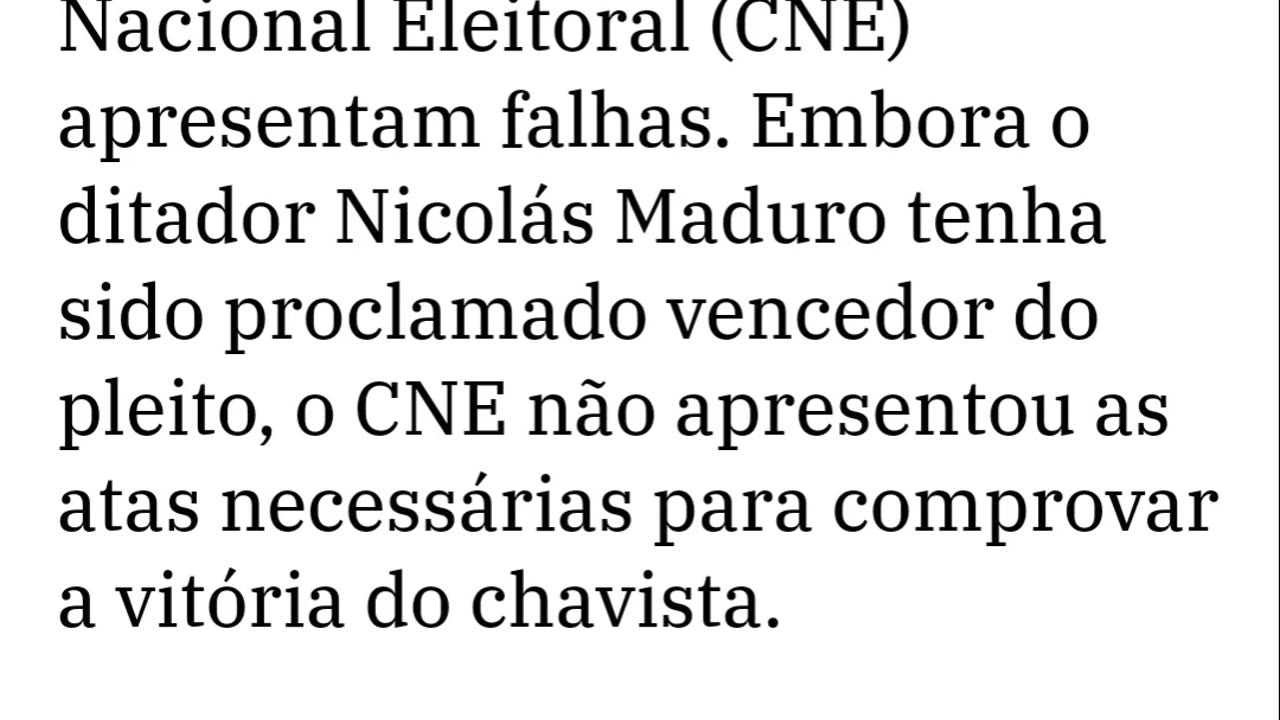 EUA RECONHECE A VITORIA DA OPOSIÇAO NA VENEZUELA.