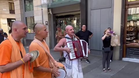 Harinam Sankirtan in Barcelona, Spain July 2024