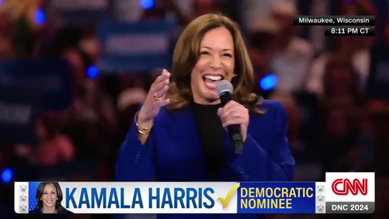 Harris speaks to DNC crowd in Chicago from campaign rally in Wisconsin