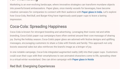 Paper Glass in Noida and India that is eco-friendly