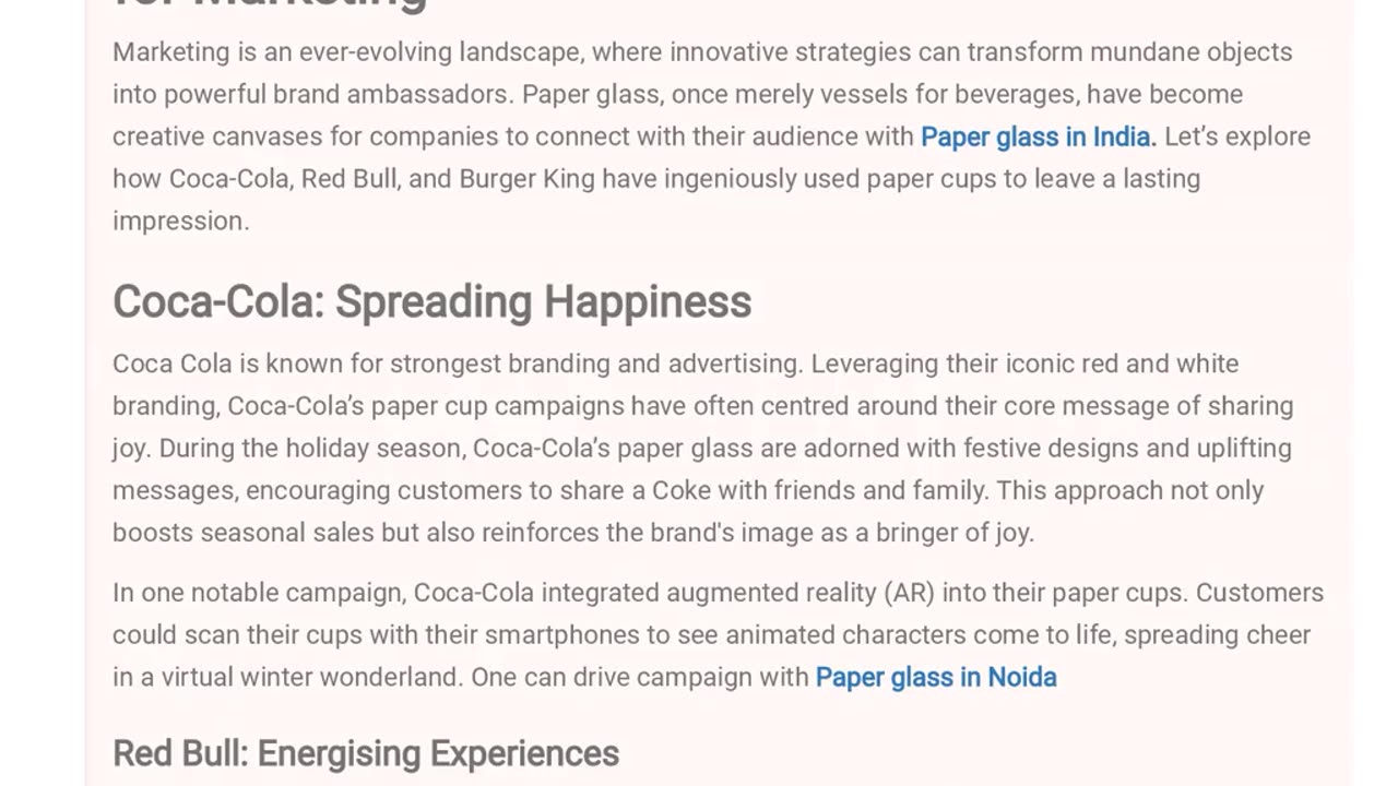 Paper Glass in Noida and India that is eco-friendly