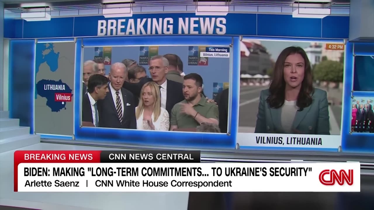 Biden promises long term commitments to Ukraine in NATO.