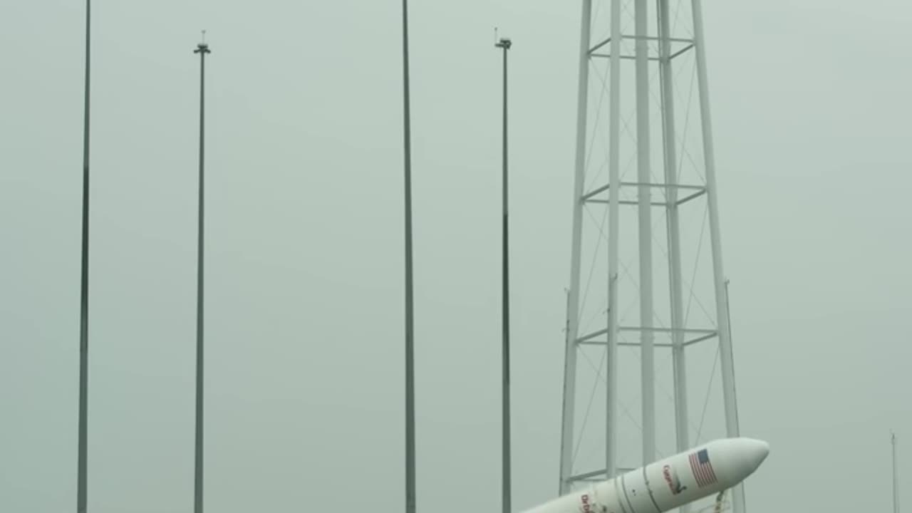 Antares Rocket Raised on Launch Pad