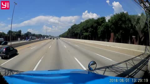 Man Runs Out onto Busy Highway