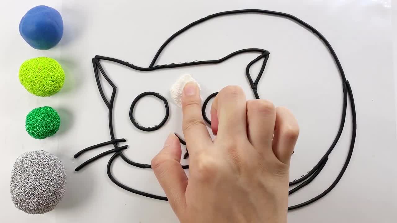 cute Cat line clay art