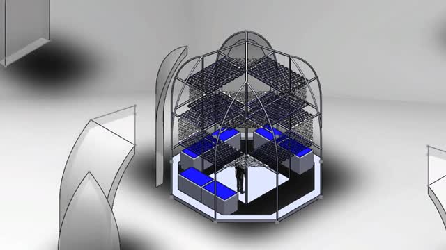 PyraPOD8 - Octa, showing how the double layer panels are sectioned and assembled