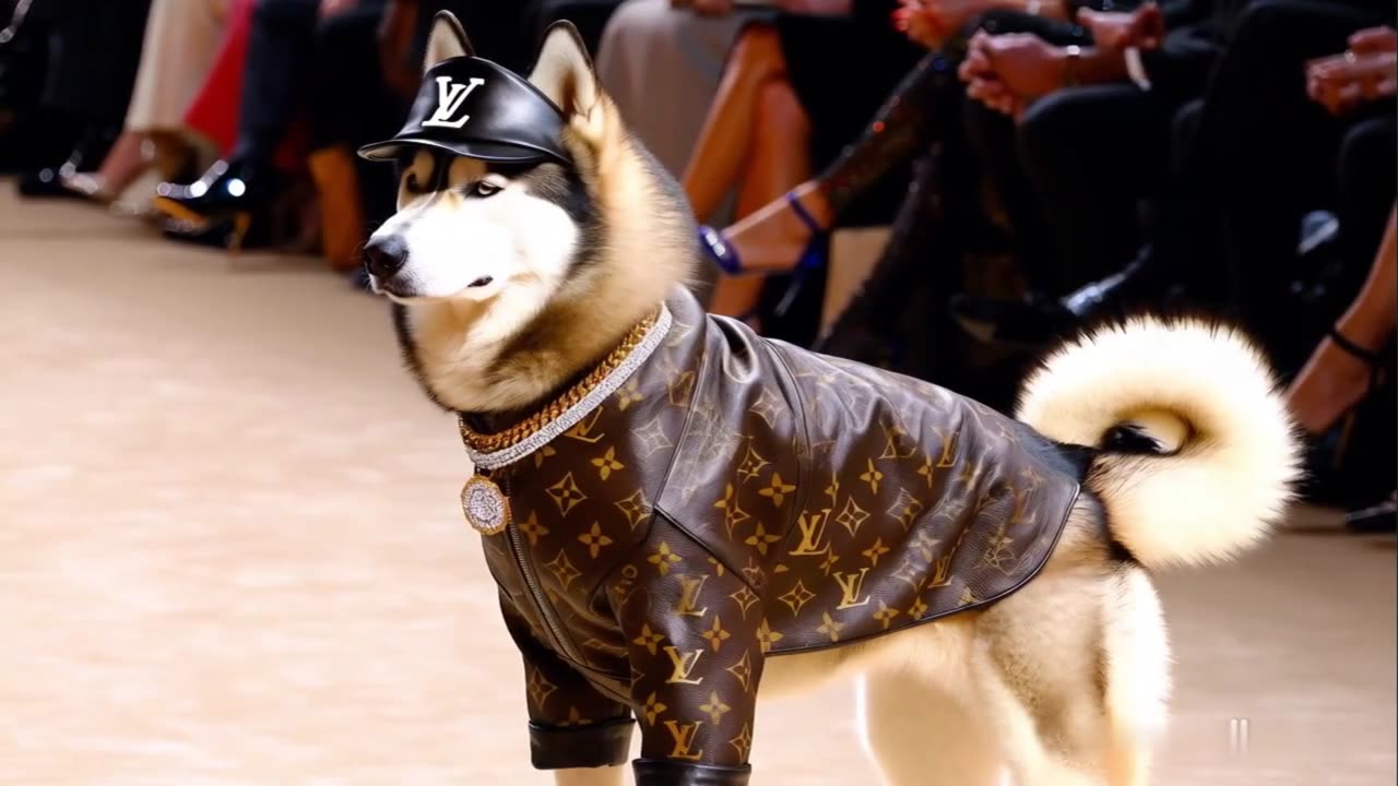 AMAZING DOG ON A CATWALK FASHION