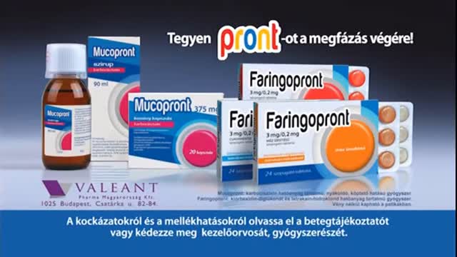 Faringopront szopogató tabletta reklám