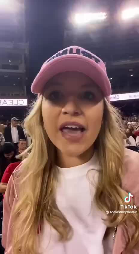 They took her TRUMP FLAG at the Congressional Game!