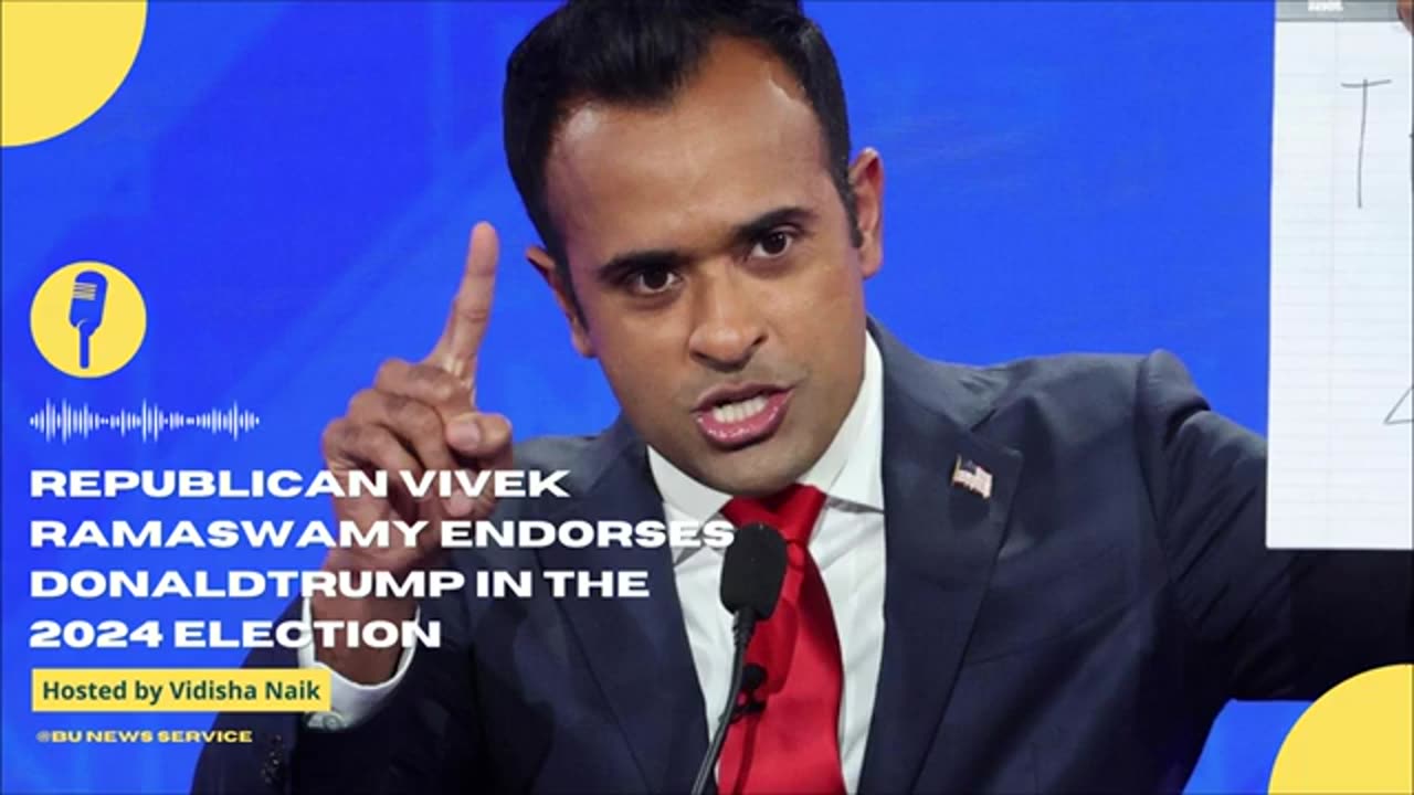 Republican Vivek Ramaswamy Endorses Donald Trump in the 2024 Election