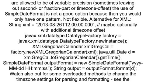 How to format multiple date type string quot20130826T120000000quot or quot20130826T120000000Zquot t