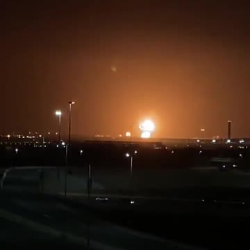 Scenes of fire erupting from Aramco station in Jeddah after it was subjected to a hostile attack