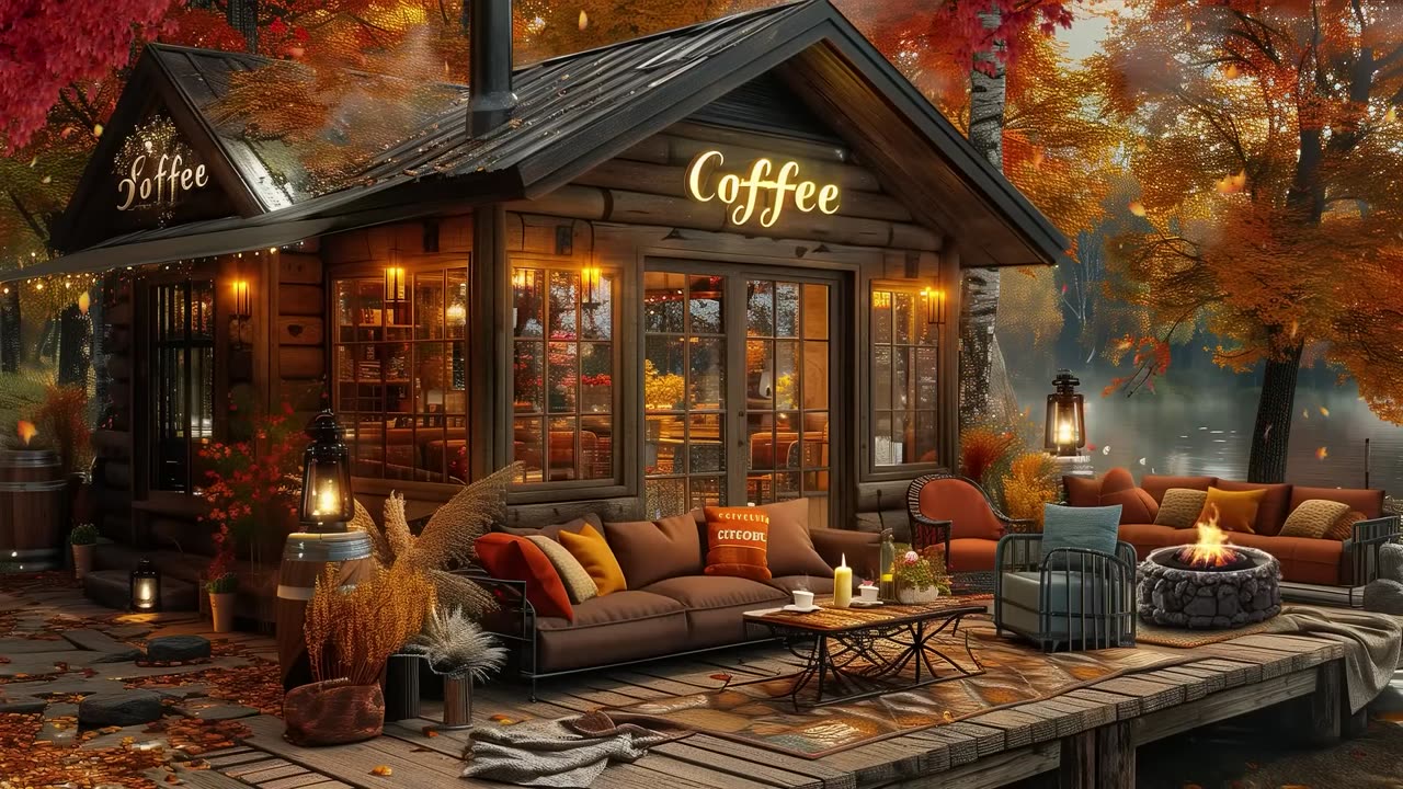 Gentle Jazz Music for Good Mood Coffee Shop Outdoor in Autumn