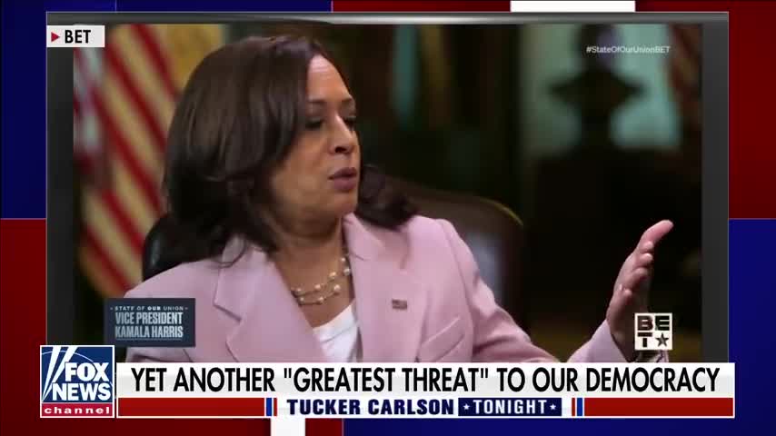 Tucker accuses Kamala Harris of sinister motives behind voter ID comments