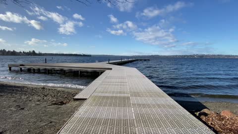 A walk down Houghton Beach Park Pier in Kirkland Washington.