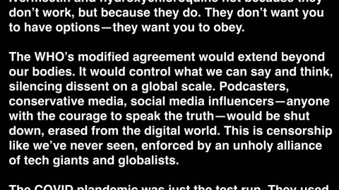 BREAKING - President Trump Warned Us! The WHO's Mpox Declaration Is the Start of a Global Takeover