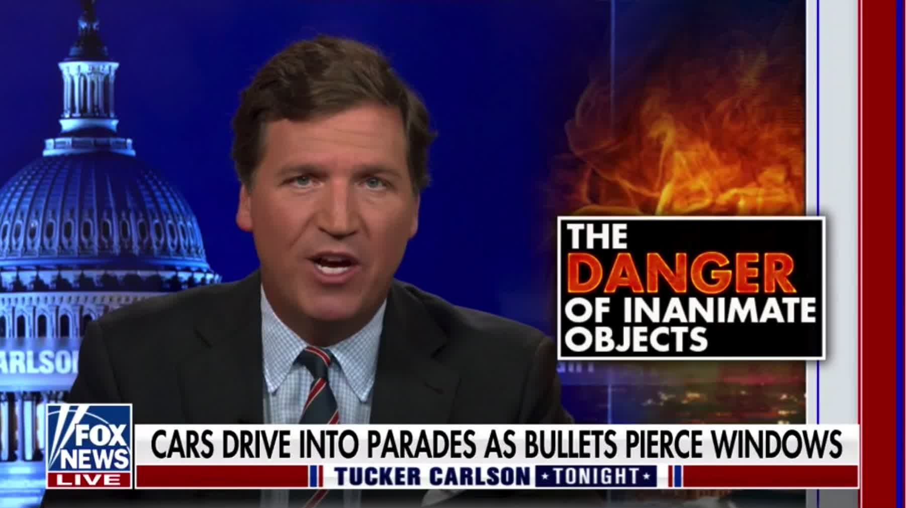 Tucker Carlson: "Be careful out there, especially if there are Biden voters around. Inanimate objects can go rogue."