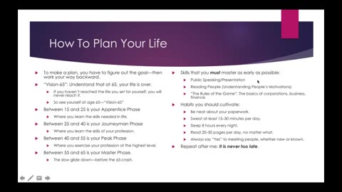 Weekly Webinar #13_ How To Plan Your Life
