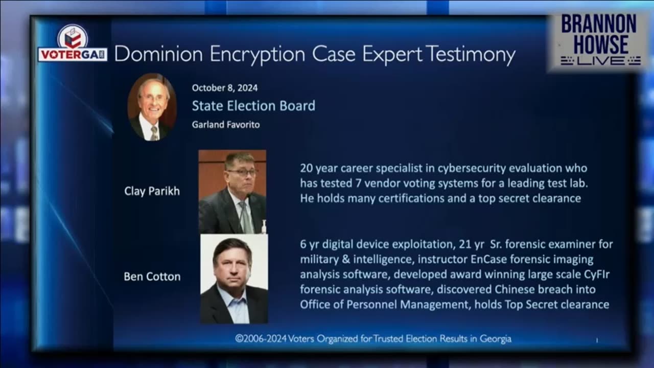 Favorito on Brannon Howse 10-8 Hear The Shocking Report from OCT Dominion Encryption Case Testimony