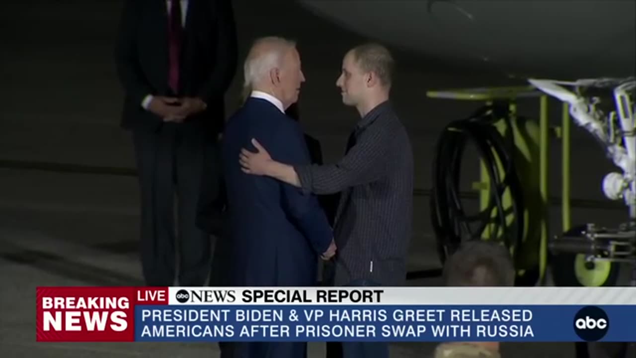 Emotional moment as Americans freed from Russia in historic prisoner swap arrive