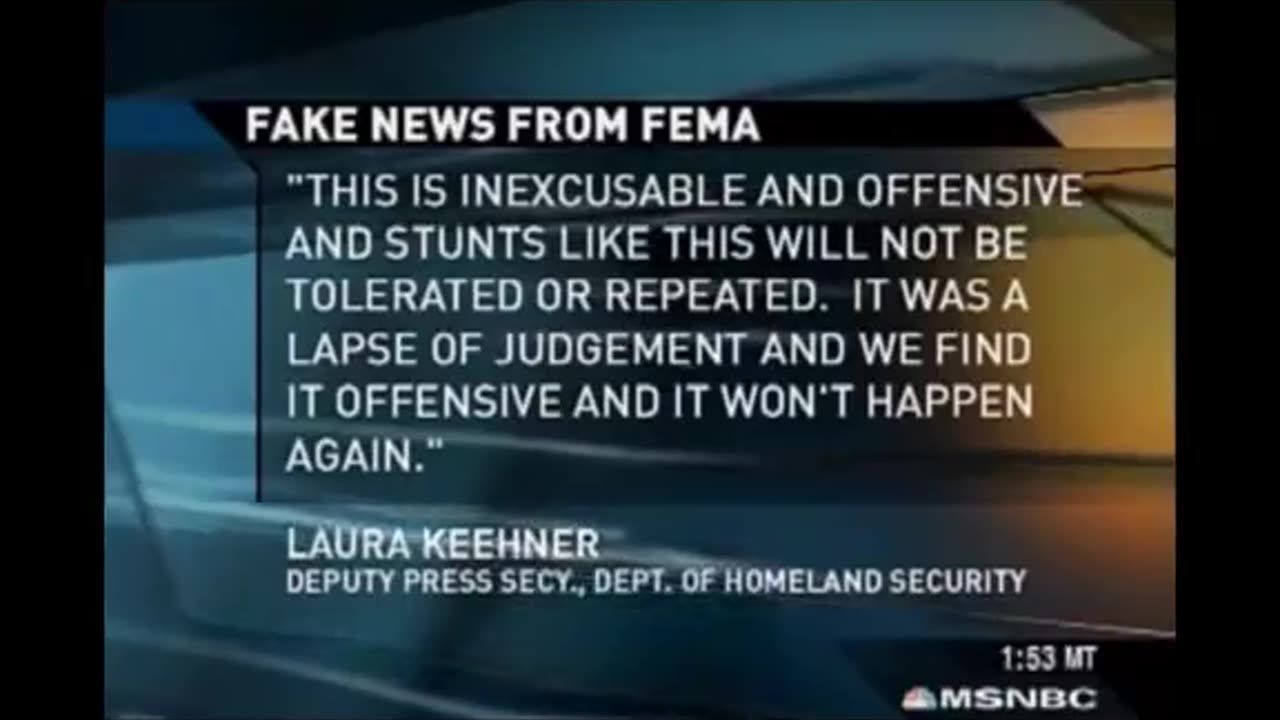 Remember back in 2007 when FEMA faked a news conference?