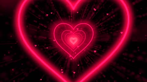 1138. Heart tunnel background❤️Red Heart Background Neon Heart