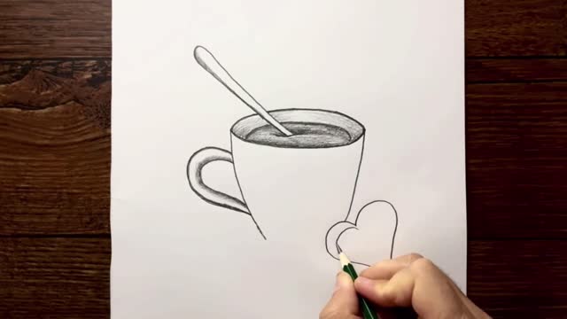 Draw The Love On The Edge Of The Coffee Cup