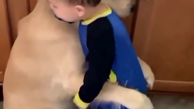 WOW WHAT A LOVE BETWEEN DOG AND KID