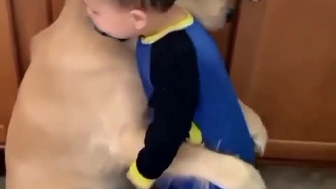 WOW WHAT A LOVE BETWEEN DOG AND KID