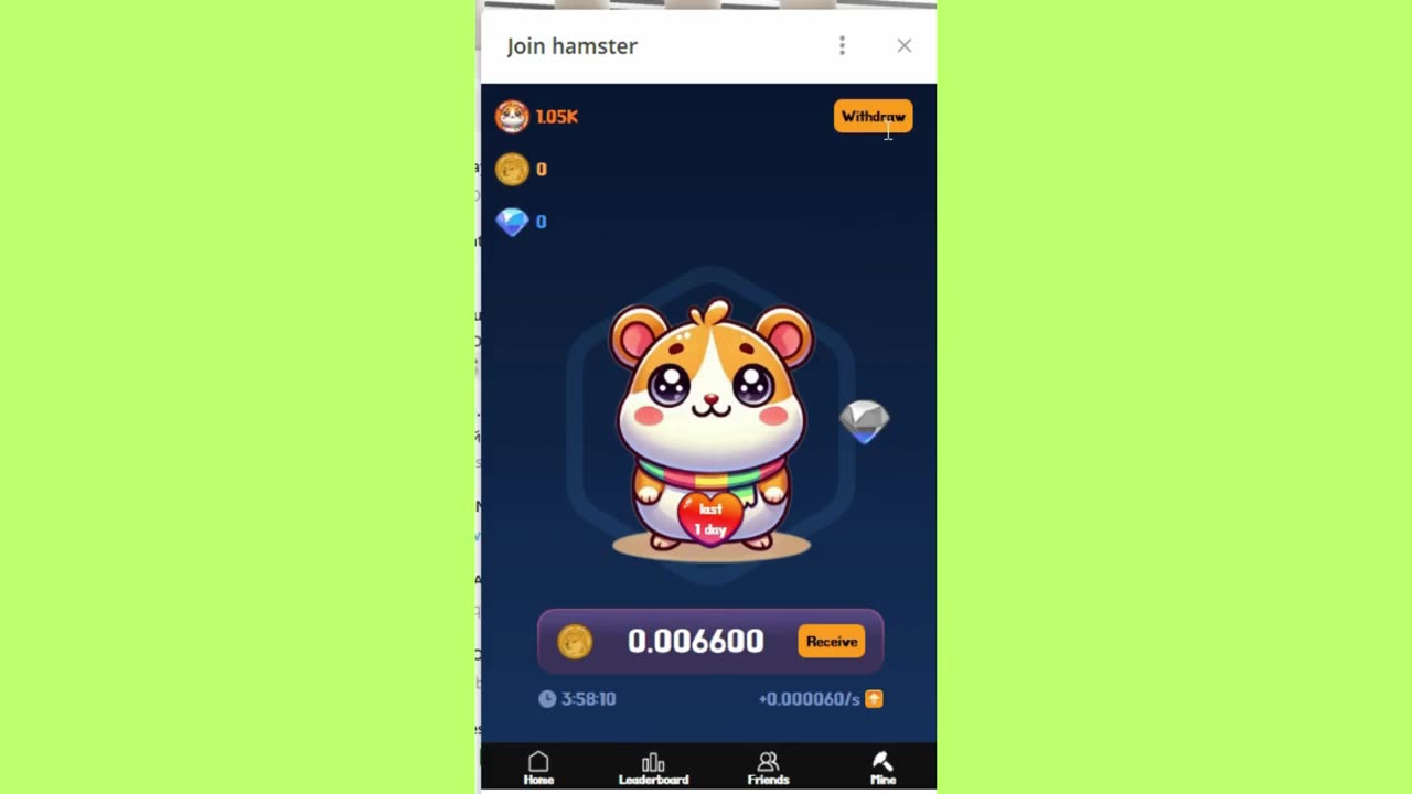 Hamster new mining bot mini app earn hamster and dogecoin for free