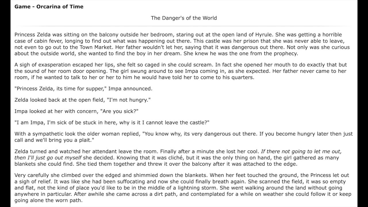 Princess Zelda Gets Spanked in "The Dangers of the World" by Kittie Reviewer