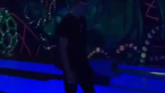 Bowling alley backflip lands on knees
