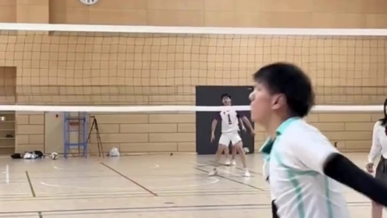 Powerful volleyball strikes—watch these epic hits! 💥🏐 #VolleyballPower