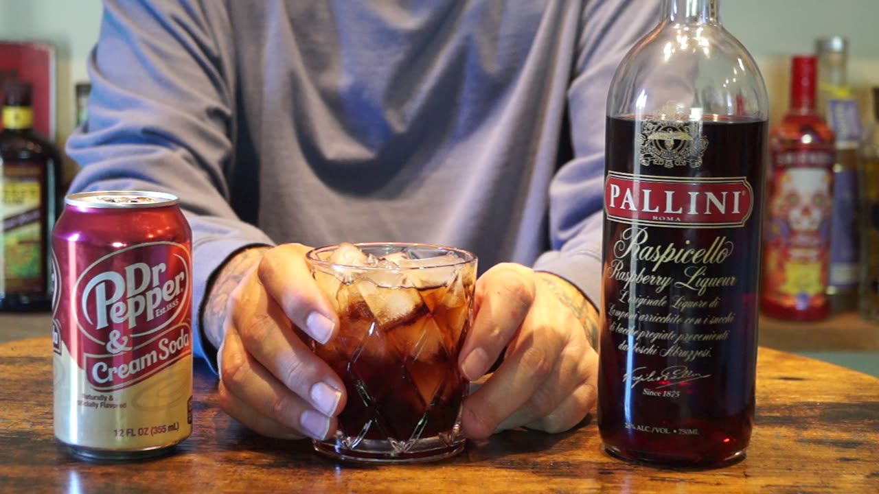 Pallini Raspichello Raspberry Liqueur & Dr Pepper Cream Soda