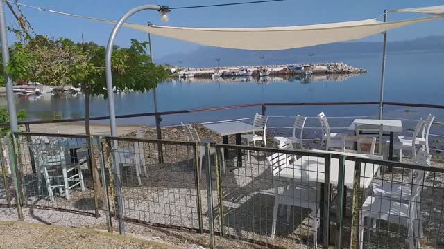 Empty restaurant in Greece during Coronavirus Pandemic