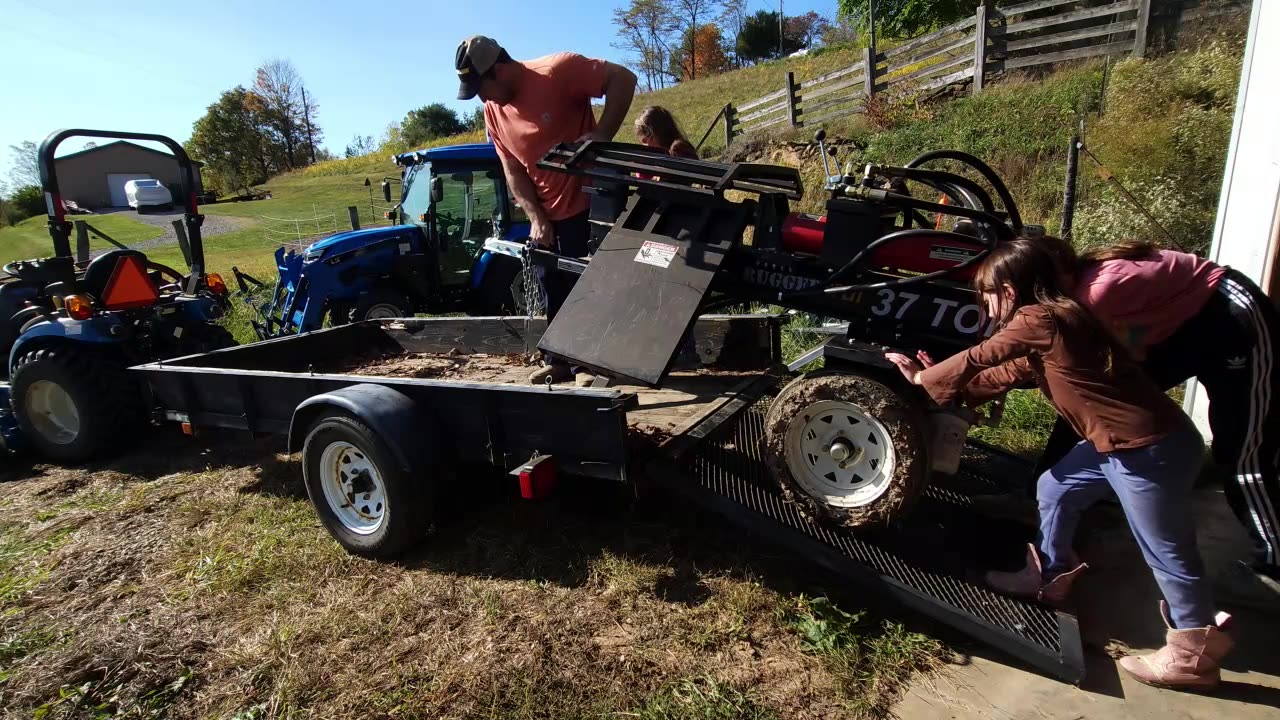 LS MT225s Hauls Full Firewood Trailer 🔥