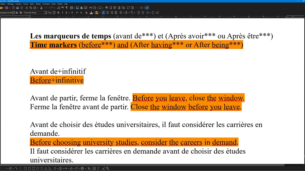 French 37 time markers Before+action and After+action