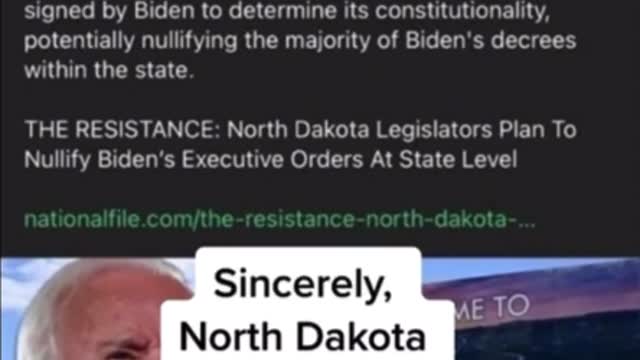 N Dakota to examine every single Biden executive order !