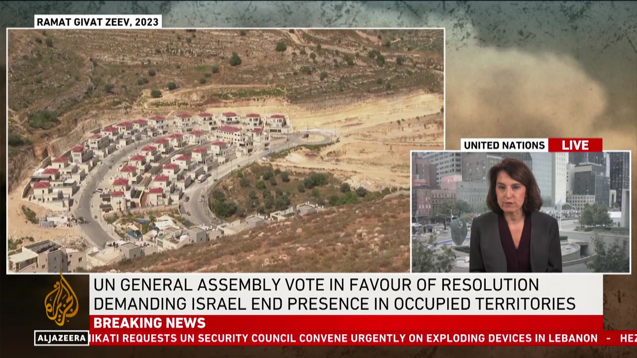 UN General Assembly demands end of unlawful Israeli presence in Palestinian territory