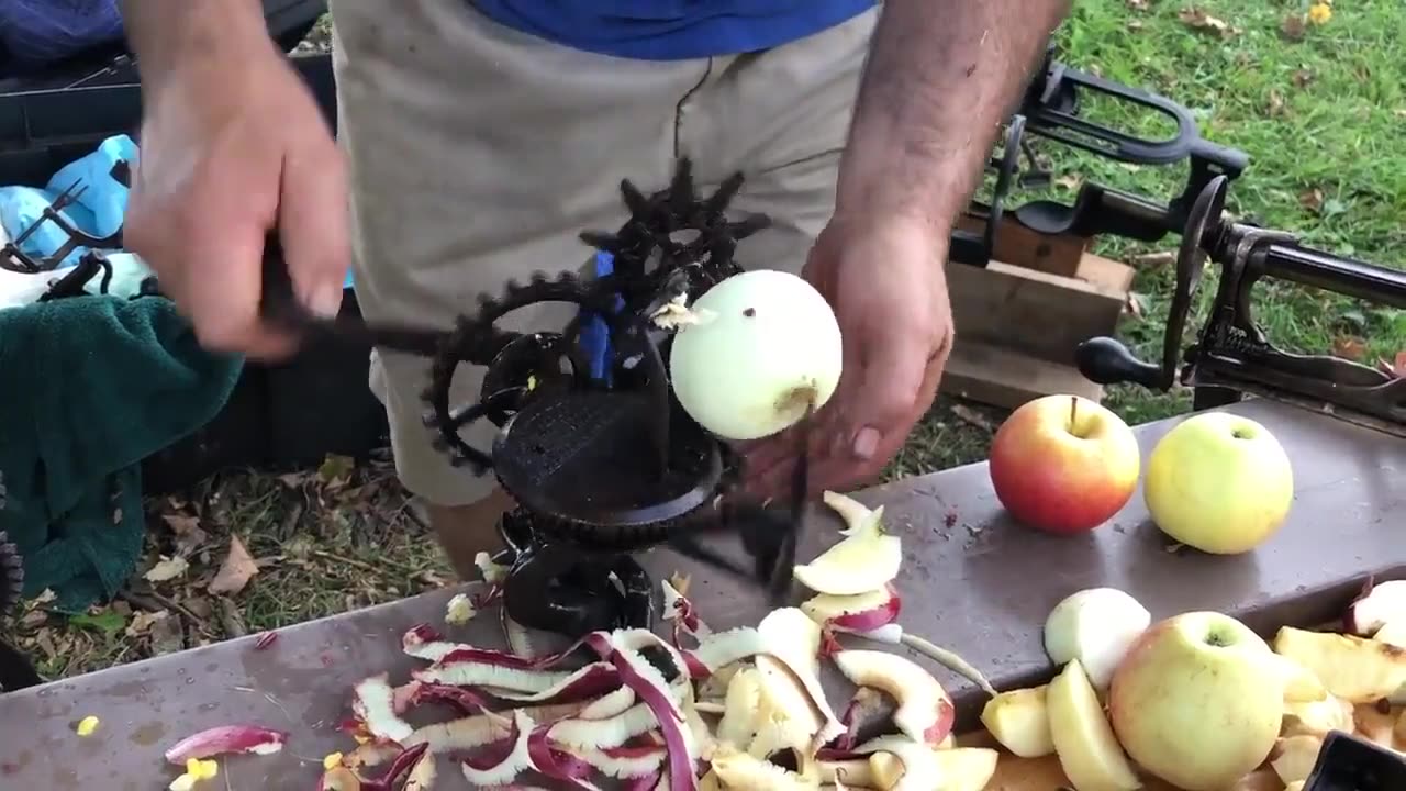 This is an extremely rare apple peeler from 1871