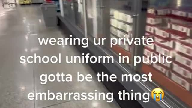 wearing ur private school uniform in public