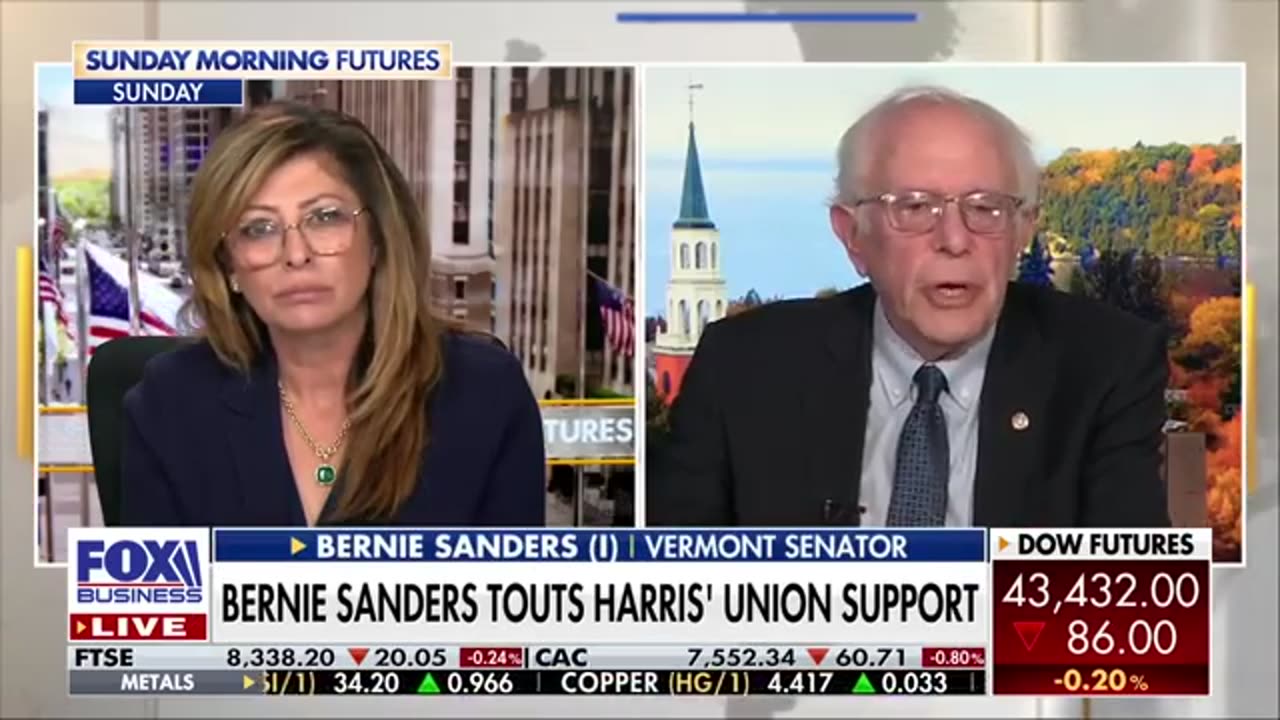 ‘THERE’S A REASON’: Bernie Sanders claims unions lean towards Harris