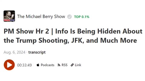 Info is Being Hid about the Shooting - Michael Berry Show